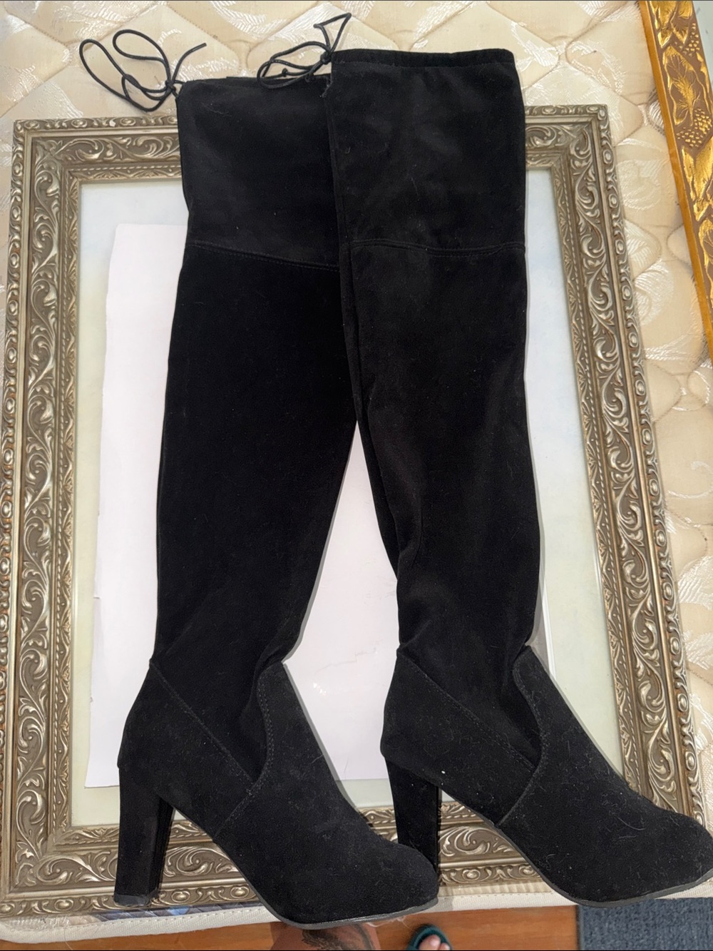 Over the knee black boots